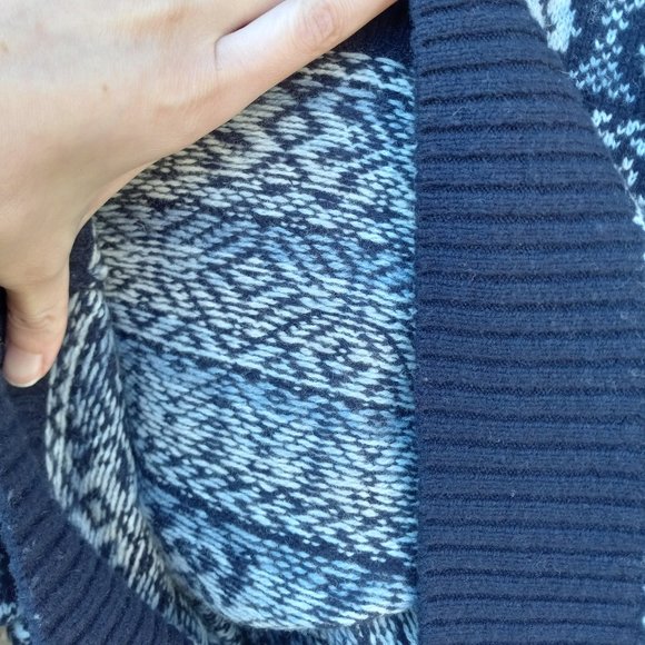 Tommy Hilfiger Blue & White Lambswool Blend Fair Isle Sweater Size XL Apres Ski - Picture 14 of 14